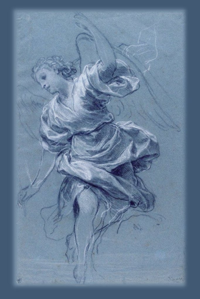 19th century sketch of an angel